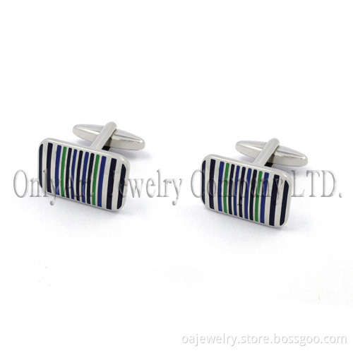 Latest Colorful Enamel Brass or Silver Cuff Links (OACL0401)